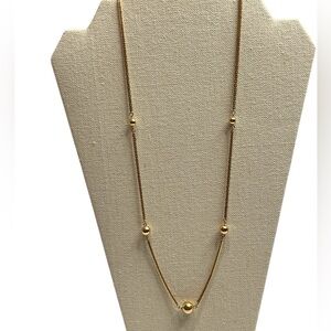 Vintage Avon gold‎ tone bead station clasp necklace